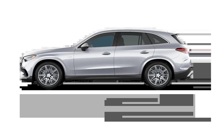 Mercedes-AMG GLC 43 SUV side view dimensions, showcasing vehicle proportions and size