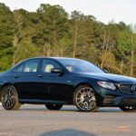 Obsidian Black Metallic 2018 Mercedes-AMG E 43 AMG showcasing its elegant and sporty exterior design