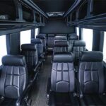 Luxurious interior of a Benz Sprinter rental van, perfect for comfortable group travel in Kansas City.