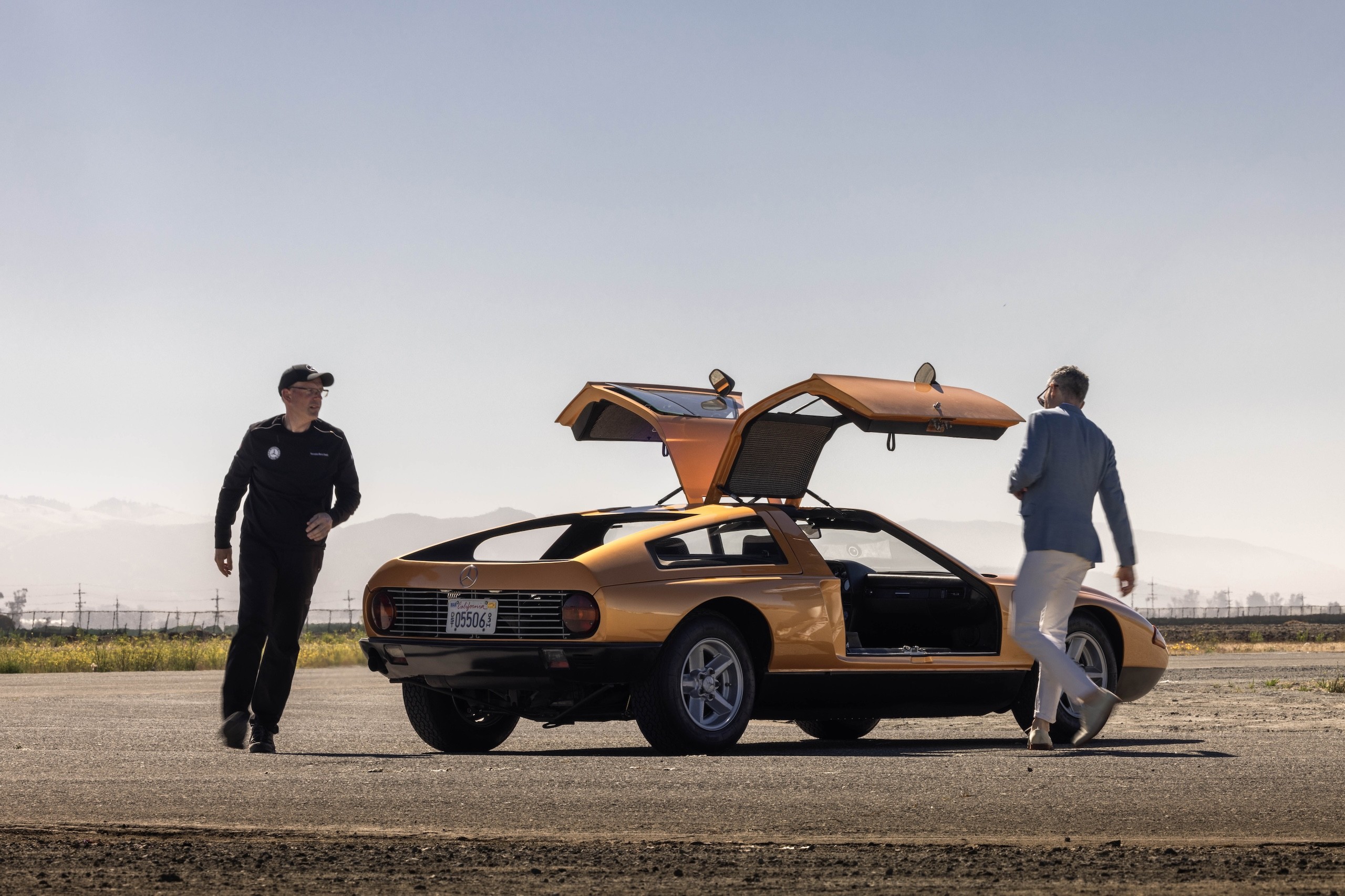 Mercedes-Benz C111 vintage concept car on the track