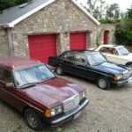 Classic Daimler Benz W123 Sedan parked, showcasing its timeless design