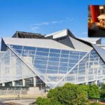 Exterior view of Mercedes-Benz Stadium during daytime